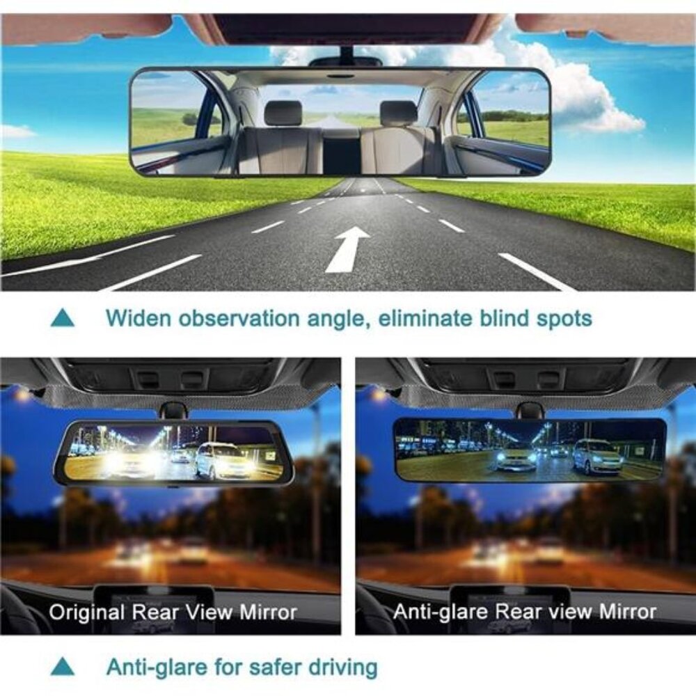Anti Glare Rear View Mirror for Car,Clip on Wide Angle Panoramic Rearview Mirror - Picture 2 of 8